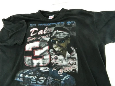 复古 Dale Earnhardt 衬衫男式 2XL 黑色 NASCAR 赛车纪念图案 T 恤 — 第 1/4 张图片
