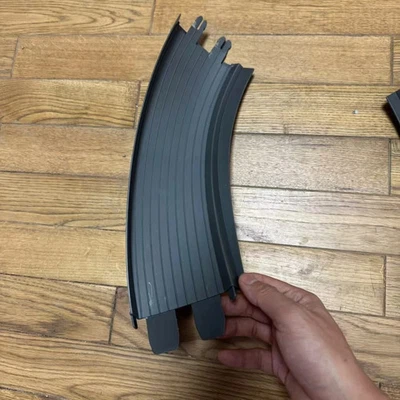 Hot Wheels Compatible 90 Degree High Bank Turns  grey divided highway - image 1 of 4