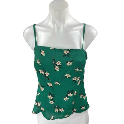 ASTR The Label Green Floral Smocked Sleeveless Cami Camisole Tank Top Size M - Image 1 of 4