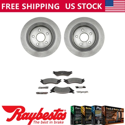 Rotores de freno traseros + pastillas de freno metálicas y accesorios para Dodge Ram 1500 2006 Foto 1 de 4