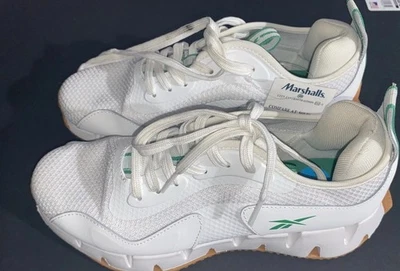 Reebok Zig Dynamica White Green Lace Up Low Top Running Shoes Women's Size 7.5 - Image 1 of 4