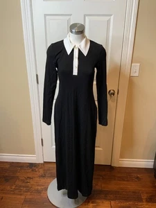 Rosetta Getty Black Long Polo T-Shirt Dress NWT $750, Size M - Picture 1 of 7