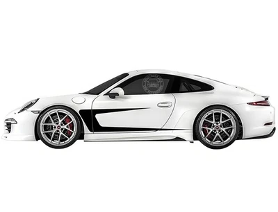 2 PCS Graphics Stripe Car Side Sticker For Porsche Audi A3 A4 Fiat 500 BMW E46 - Image 1 of 4