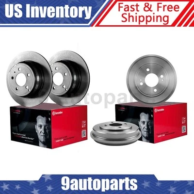 Brembo Front Brake Rotors Rear Brake Drums 4pcs for 2009-2019 Toyota Corolla - Image 1 of 4