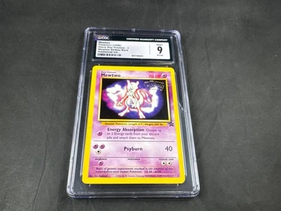 MEWTWO 3 POKEMON BLACK STAR PROMO STRIKES BACK CGC 9 ERROR ADDITIONAL INK - Image 1 of 2