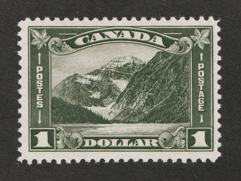 1930 Canada Sc# 177 - $1 KGV - Mt. Cavell - MH f/vf Cv$210.00 - Image 1 of 1