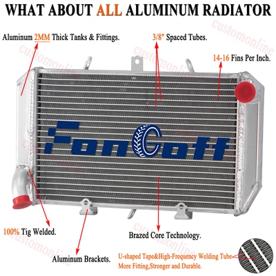 Nuevo radiador de moto para Kawasaki Z1000 2010 2011 2012 2013 2014 2015 2016 Foto 1 de 4