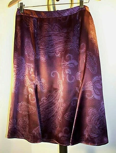 Falda Brooks Brothers 100 % seda, talla 6, forrada, borgoña/granate, hasta la rodilla - Imagen 1 de 7