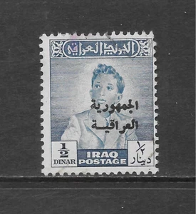 IRAQ SCOTT 193 USED FINE - 1958 1/2d BLUE ISSUE - REPUBLIC ISSUE - Imagen 1 de 2