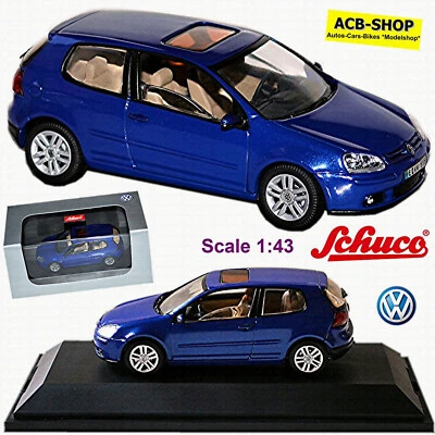VW Golf V 5 Limousine 3 Porte 2003-08 Blu Laser-Blue Metallizzato 1:43 Schuco - Immagine 1 di 4