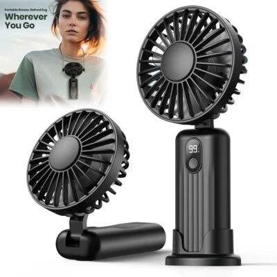 USB Rechargeable Portable Handheld Fan 5000mAh Folding Desk Fan Cooler Neck Fan - Image 1 of 4