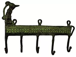 Camel Shape Victorian Repro Handmade Brass Key Cloth Towel 5 Hook Wall Hanger - Picture 1 of 6