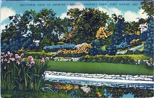 Jaenicke Gardens Sectional View Fort Wayne Indiana Postcard Posted - Picture 1 of 2