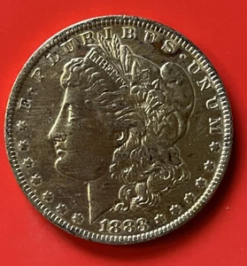 1883-O Morgan Silver Dollar Down The Block Mirrors - Picture 1 of 2