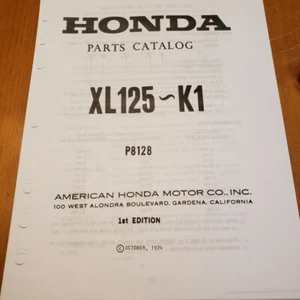 Genuine Honda XL125 XL125K1 Parts Manual - 1st Edition, Oct 1974 - PHOTO COPY! - Picture 1 of 5