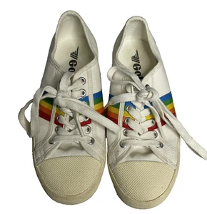 Gola Damen Coaster Rainbow Weiß Sneaker Turnschuhe Größe 5 Schnürschuhe CLA671 - Bild 1 von 7