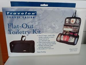 Travelon Flat-Out Toiletry Kit, Black, One Size, Steel Blue, Size One Size