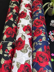🌹Rose & Hubble superfeiner 100% reine bedruckte Baumwolle Kleid Röcke Blusenstoff - Bild 1 von 24