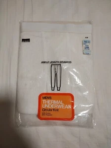 VINTAGE NOS MONTGOMERY WARD MEN'S THERMAL ANKLE LENGTH DRAWERS L 38-40 DEADSTOCK - Picture 1 of 11