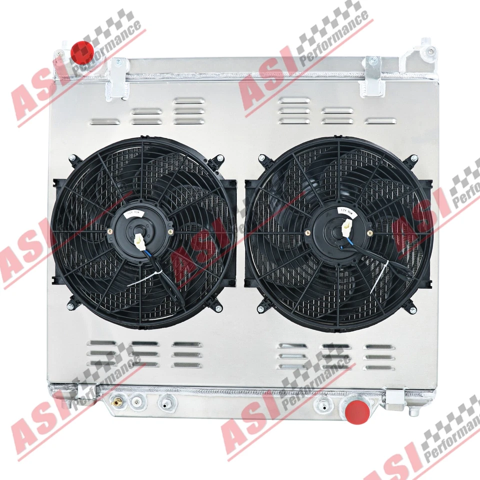 3ROW Radiator+Shroud Fan+Relay For 1995-1997 Ford F250 F350 7.3L Powerstroke V8 Foto 1 de 4