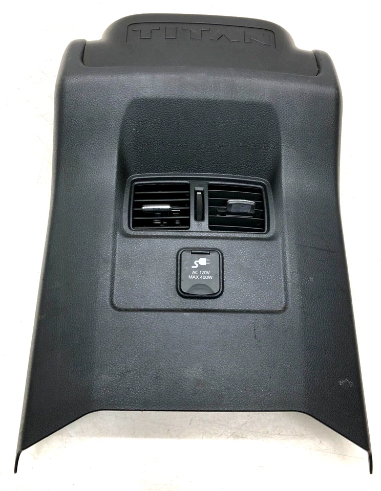 Nissan Titan XD 2016-2018 consola central trasera portavasos ventilación de aire y moldura OEM Foto 1 de 4