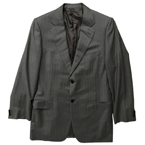 Ermenegildo Zegna Blazer Jacket Mens US 42R EU 52R Trofeo Wool Gray Striped - Picture 1 of 6