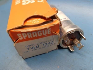 SPRAGUE TVLU-1340 100 - 160 uF MF 300 V WVDC TWIST LYTIC CAPACITOR VINTAGE NOS - Picture 1 of 4