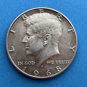 1968D USA SILVER Kennedy Half Dollar - American 50 Cent -