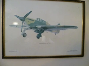 A FRAMED ''PETER GRIFFIN'' PRINT OF A WW2, RAF ''HAWKER HURRICANE'' MK1, FIGHTER - Picture 1 of 9