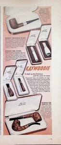 VINTAGE 1940s Print Ad ~ Kaywoodie Pipes and Holders ~ - Picture 1 of 1