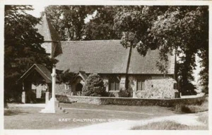 REAL PHOTOGRAPHIC POSTCARD OF EAST CHILTINGTON CHURCH, (NEAR LEWES), SUSSEX - Picture 1 of 2