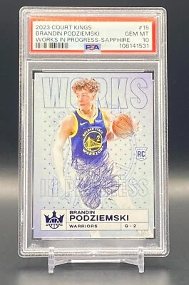 2023-24 Court Kings Brandin Podziemski Works In Progress Sapphire #/25 PSA 10 RC Foto 1 de 4