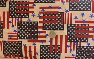100% Cotton Fabric - Stars and Stripes  - By The Yard - Picture 1 of 2