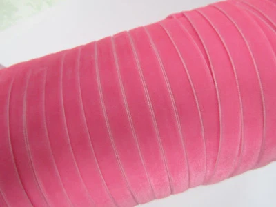 10 yards 3/8" Velvet Ribbon 9mm/Satin Back/craft/bow FREE USA SHIPPING R116-Pink - Image 1 of 2