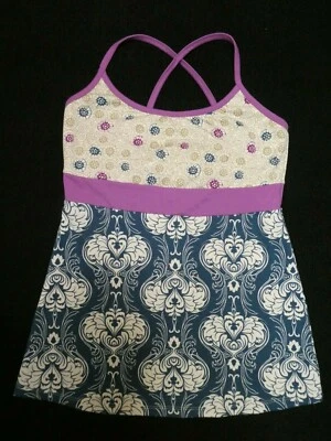 Soybu Mujer Verde Azulado/Rosa/Beige/Crema Estampado Entrecruzado Espalda Sujetador Deportivo Top Talla S Foto 1 de 3