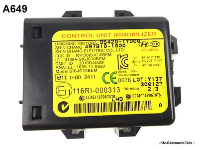 Centralina Immobilizzatore Kia Picanto II (TA) 1.0 95420-1Y000  - Immagine 1 di 2