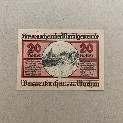Small Austria Heller Banknote Post WW1, WWI era Austrian Currency Paper Money - Image 1 of 3