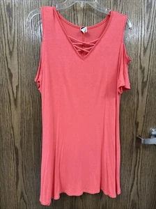 “One Fashion” Pink Tunic Blouse With Shoulders Out Size XL - Picture 1 of 10