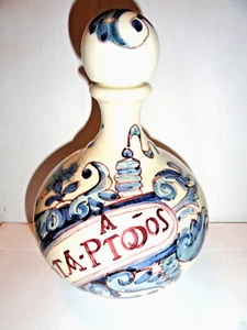 CERAMIC HAND PAINTED DECANTER CARVAL HINHO PORTO MADE IN PORTUGAL - Picture 1 of 13