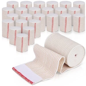 GT 3" (25 Pack) Cotton Elastic Compression Bandages Body Wrap Hook/Loop USA Made - Picture 1 of 10