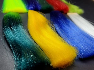 FISHAIR - SUPER HAAR - Schnallenschwanzersatz - Fliegenbindematerial - 10 Farben NEU - Bild 1 von 42