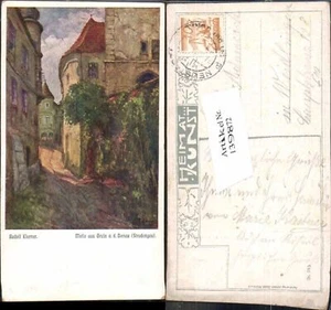139872,Rudolf Kiener Motiv aus Grein a.d. Donau Strassenansicht Künstlerkarte - Bild 1 von 1