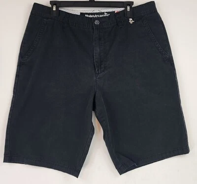 Pantalones Cortos Modernos de Diversión para Hombres 36 Negros Envejecidos Informales Dadcore Preppy Logo Foto 1 de 4