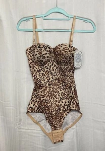 Heavenly Shapewear Molded Cup Body Control 1 Piece Medium Leopard - Picture 1 of 10