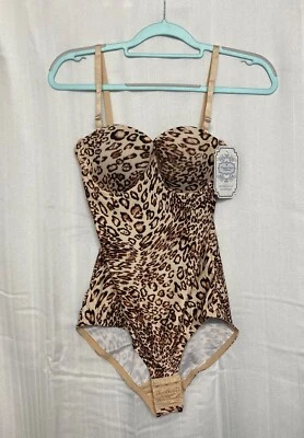 Heavenly Shapewear Molded Cup Body Control 1 Piece Medium Leopard  - Image 1 of 4