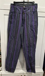 VTG 90’s Marithe Francois Girbaud Green Stripe Denim Jeans PANTS Mens 30 RARE - Picture 1 of 6