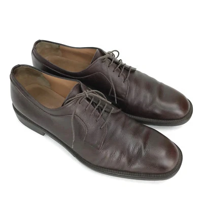Salvatore Ferragamo Men's Brown Pebbled Leather Lace Up Oxfords Shoes 10.5 D - Image 1 of 4