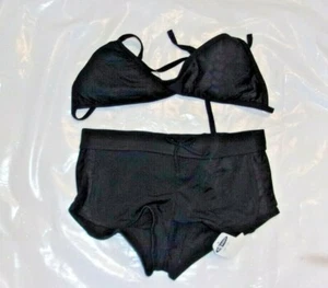 NWT Girls Size Small (6-7) * OLD NAVY * 2-Pc Black Boy Short Swimsuit - Picture 1 of 3