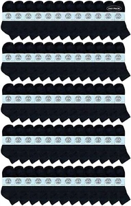 240PK Wholesale Bulk Kids Mid Ankle Socks, Cotton Athletic Ankle Socks 4-6 Black - Picture 1 of 4