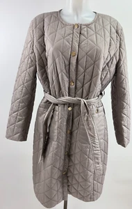 Abrigo Jackie PATTY KIM NUEVO CON ETIQUETAS $248 Mocha Acolchado con Cinturón Talla XL - FE22-107 - Imagen 1 de 4